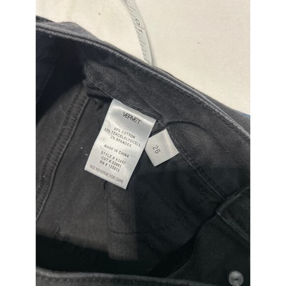 Vervet Jeans Women's 26 Black Skinny High Rise Ankle Button Fly Stretch Denim - Picture 4 of 8